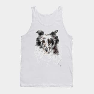 Black and White Sheltie Tank Top